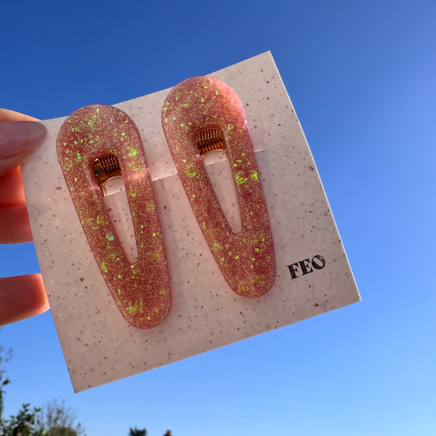 Pink Iridescent Hair Clip