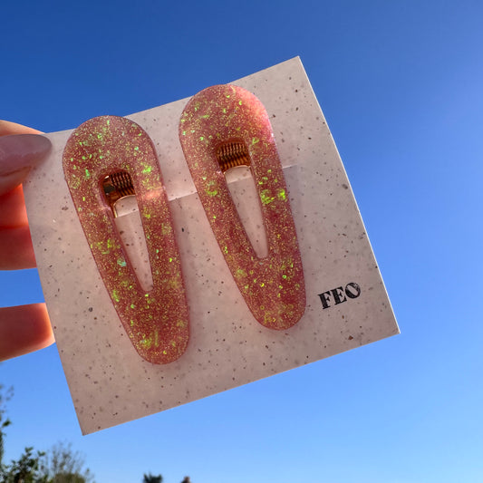 Pink Iridescent Hair Clip